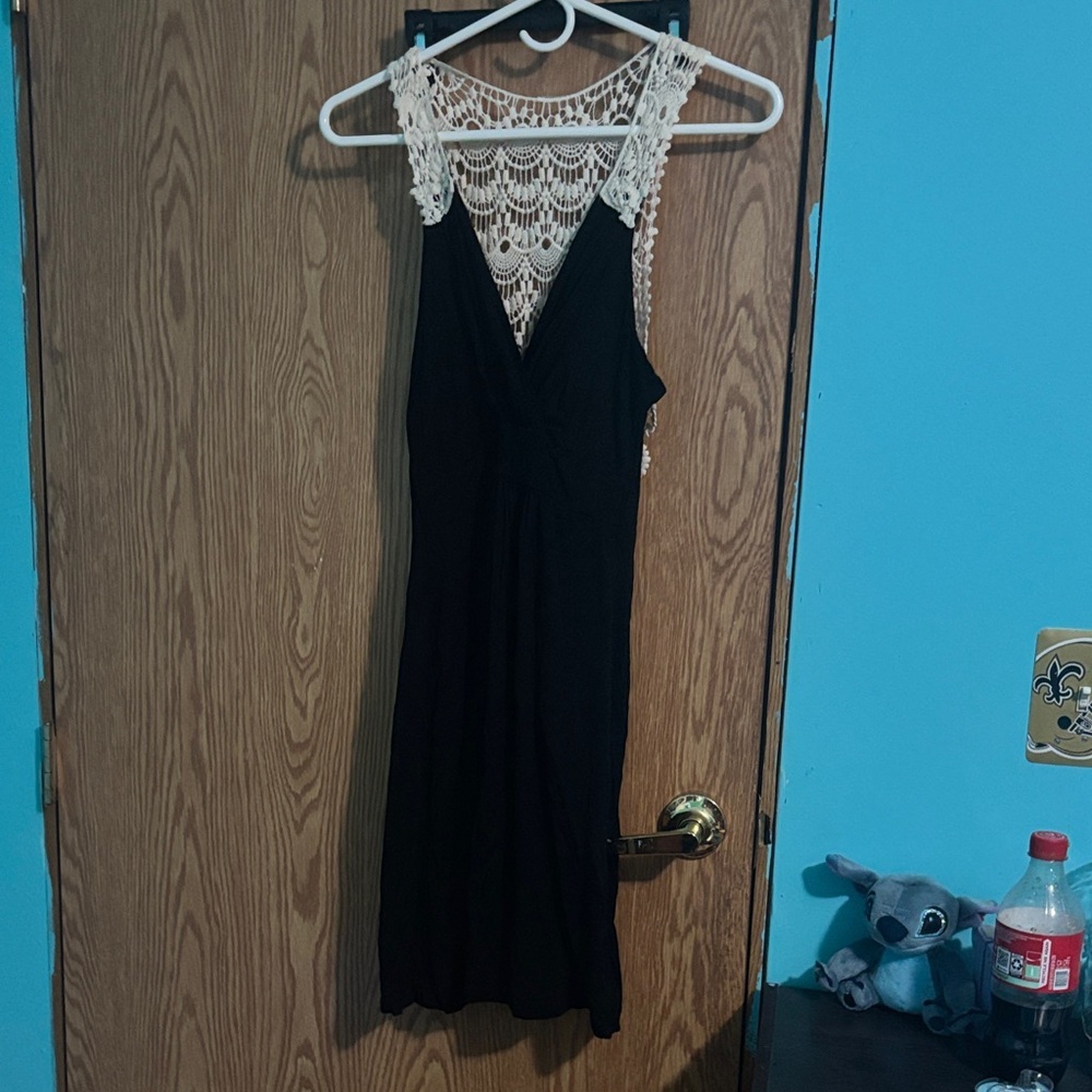 Elegant Black top with Lace Detail
